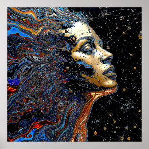 Poster "Cognição Celestial" – Um Retrato Surreal