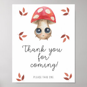 Poster Cogumelo agarico voador fofo - Obrigado por vir