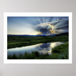 Poster Cogumelo atómico do por do sol