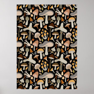 Poster Cogumelo de Médio caçador de cogumelos