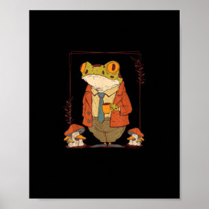 Poster Cogumelo Estético Academia Goblincore Sapo