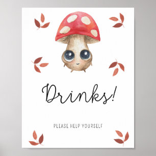 Poster Cogumelo fofo - Bebidas