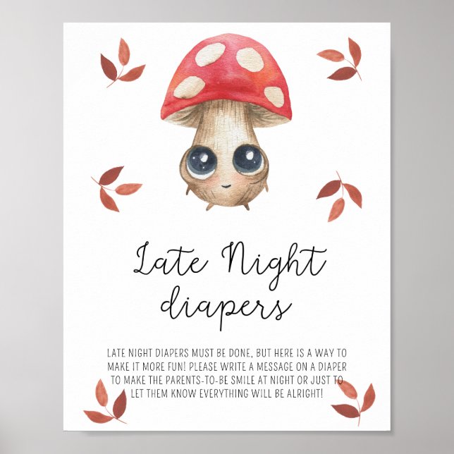 Poster Cogumelo fofo - Fraldas Noturnas (Frente)