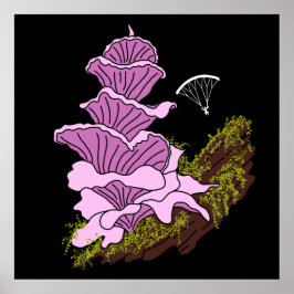Poster Cogumelo Rosa Pagode de Asa Delta
