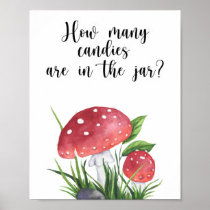 Poster Cogumelos - adivinhe quantos doces