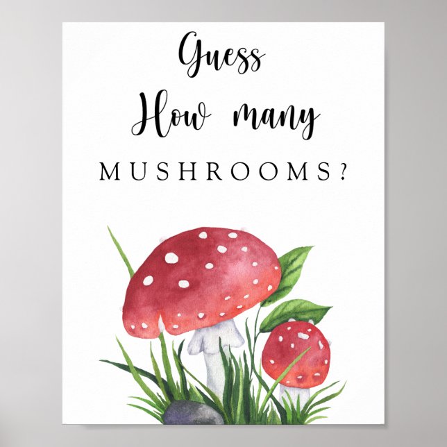 Poster Cogumelos - adivinhem quantos MUSHROOMS (Frente)