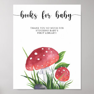 Poster Cogumelos aquarela - livros para bebê