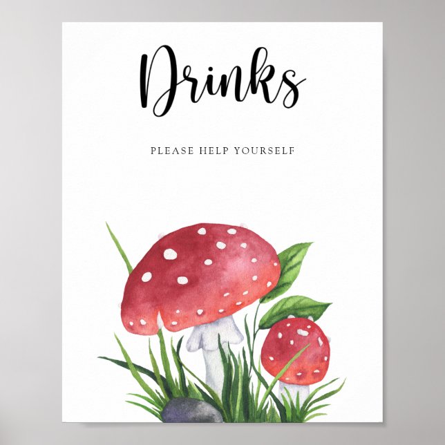 Poster Cogumelos - Bebidas à vontade (Frente)