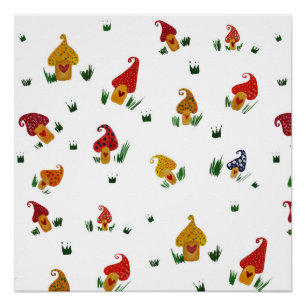 Pôster Cogumelos com papel Poster (Semibrilho)