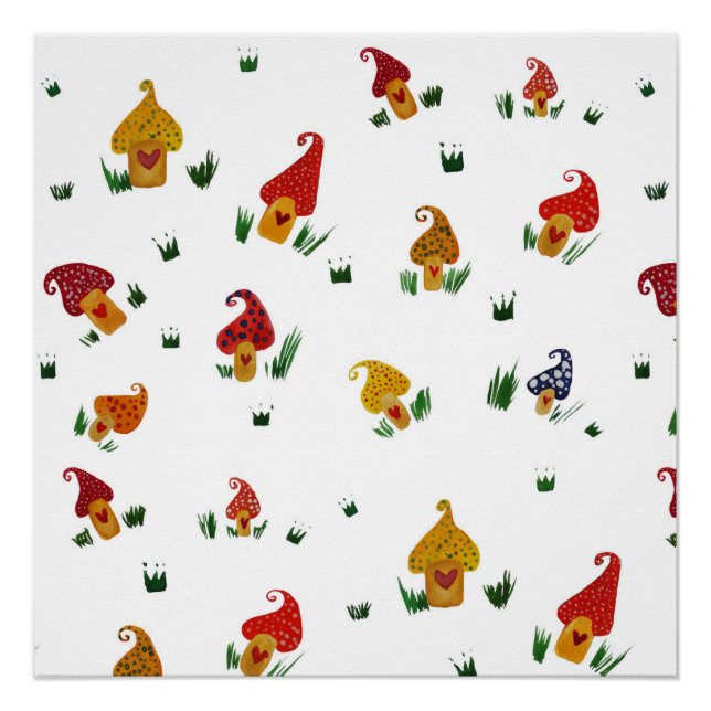 Pôster Cogumelos com papel Poster (Semibrilho) (Frente)