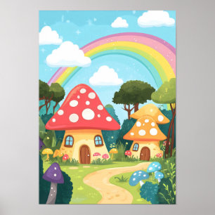 Poster Cogumelos e arco-íris 15