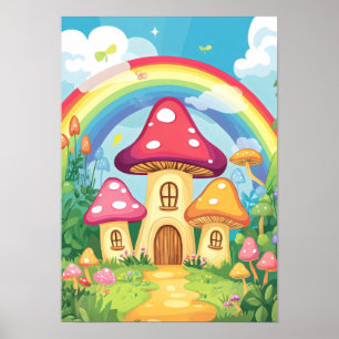 Poster Cogumelos e arco-íris 16