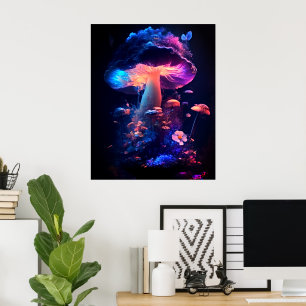 Poster Cogumelos Mágicos Brilhantes
