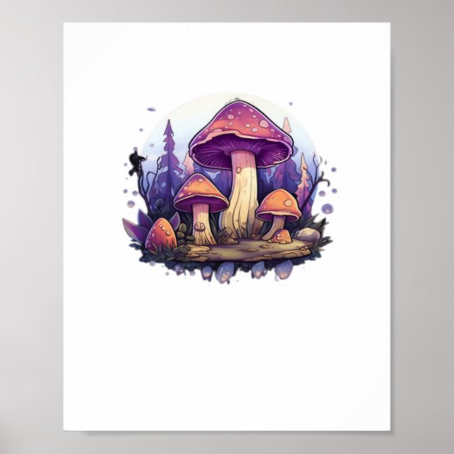 Poster Cogumelos Whimsigoth E Cristais Clássicos (Frente)