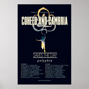 Poster Coheed And Cambria Tour América do Norte 2016