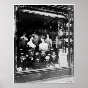 Pôster Coiffure francês antigo do cabeleireiro do vintag