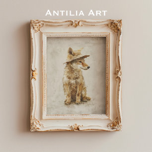 Poster Coiote Whimsical em Aquele Animal Russo