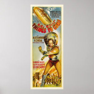 Pôster Coisas a vir - cartaz cinematográfico 1936 do