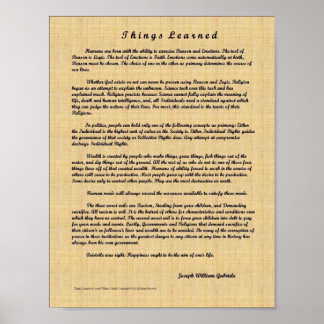 Poster Coisas Aprendidas