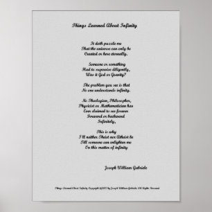 Poster Coisas Aprendidas Sobre Infinidade