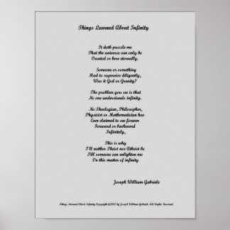 Poster Coisas Aprendidas Sobre Infinidade