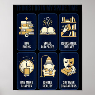 Poster Coisas engraçadas que faço na hora vaga bibliófilo