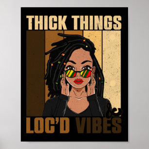 Poster Coisas grossas Bloqueadas Vibes Histórico Preto Mê