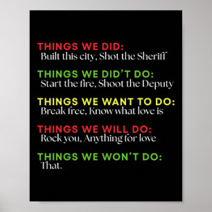 Poster Coisas Que Construímos Esta Cidade Atirou No Xerif