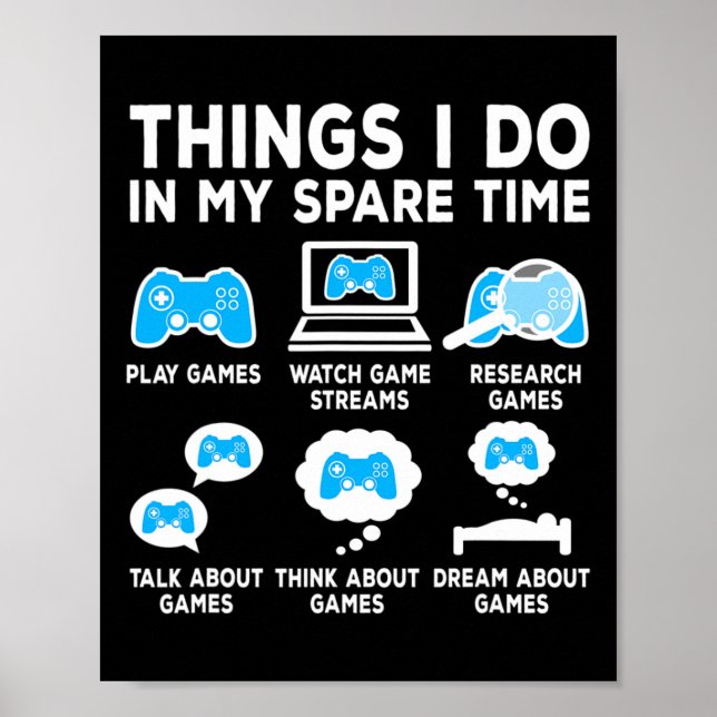 Poster Coisas Que Eu Faço Em Meu Jogo De Vídeo De Tempo L (Frente)