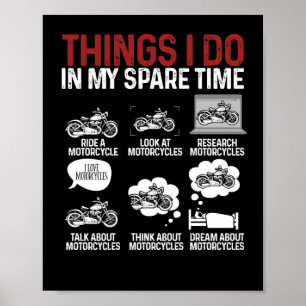 Poster Coisas Que Eu Faço No Motorcycle Biker Rider Na M
