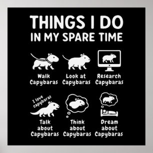 Poster Coisas que faço no meu tempo livre Capivara engraç