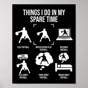 Poster Coisas que faço no tempo livre camiseta de jogador