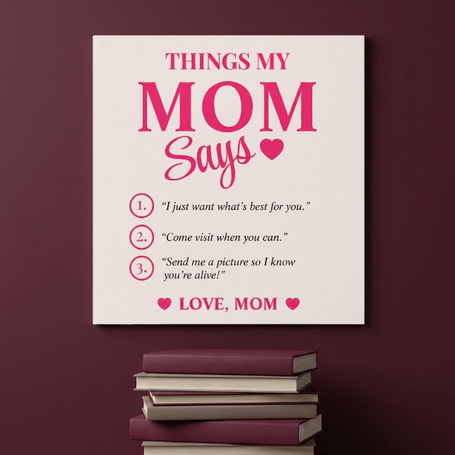 Poster Coisas que Minha Mãe Diz Presente Personalizado pa (Criador carregado)