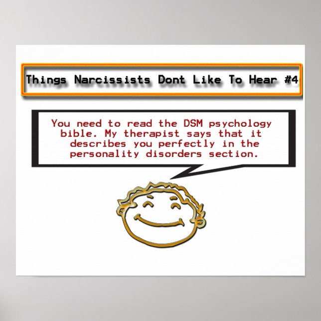 Pôster Coisas que Narcissistas não gostam de ouvir 4 Post (Frente)