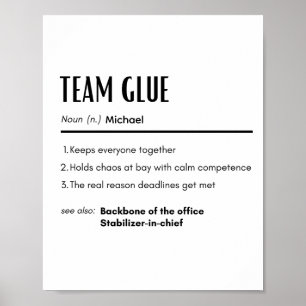 Poster Cola de Equipe Definição Nome Personalizado Colega