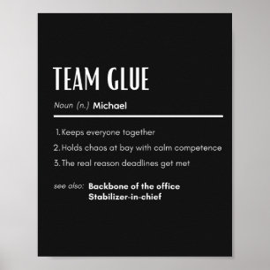 Poster Cola de Equipe Definição Nome Personalizado Colega