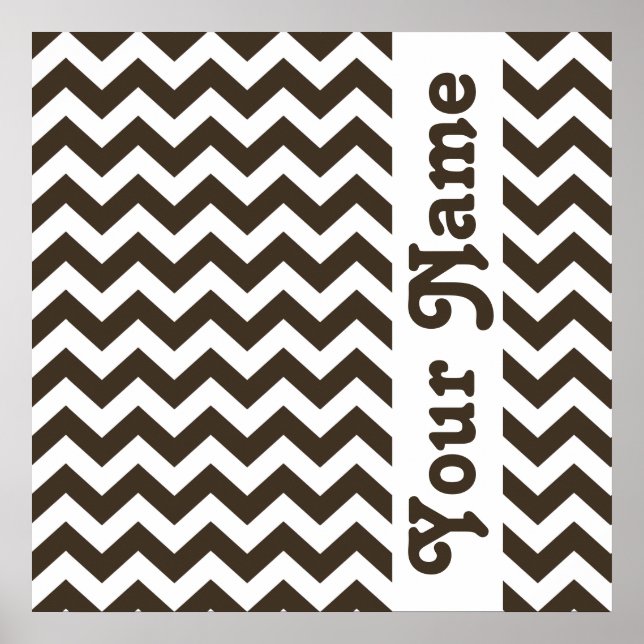 Pôster Cola Safari Chevron com texto personalizado (Frente)
