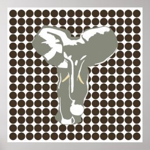 Pôster Cola Safari Dot com Elefante de Arte Pop