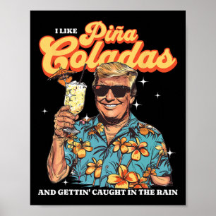 Poster Coladas Donald Trump Summer Vacation Hawaii Beach