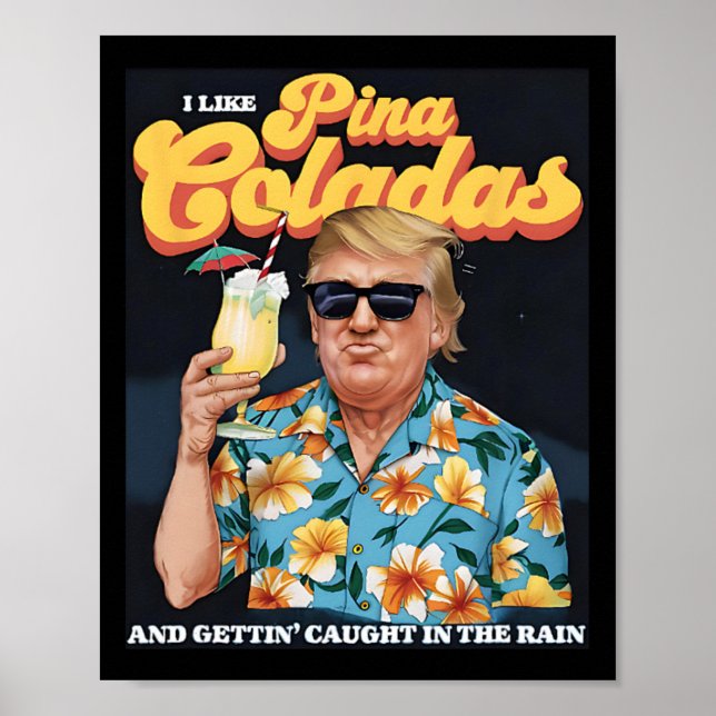 Poster Coladas Donald Trump Summer Vacation Hawaii Beach (Frente)