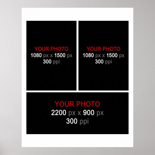 Pôster Colagem 3 Fotos Quadro (Frente)