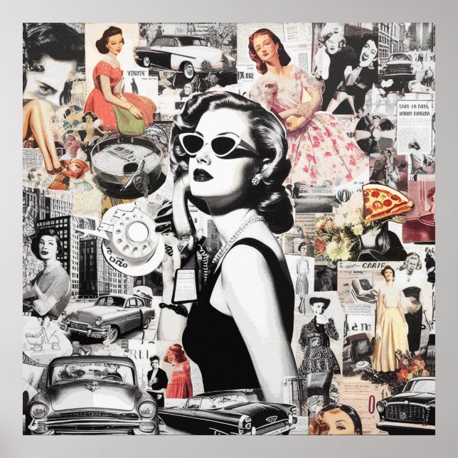 Poster Colagem Abstrata dos Anos 60 (Frente)