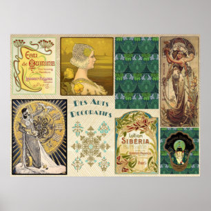 Poster Colagem Art Nouveau