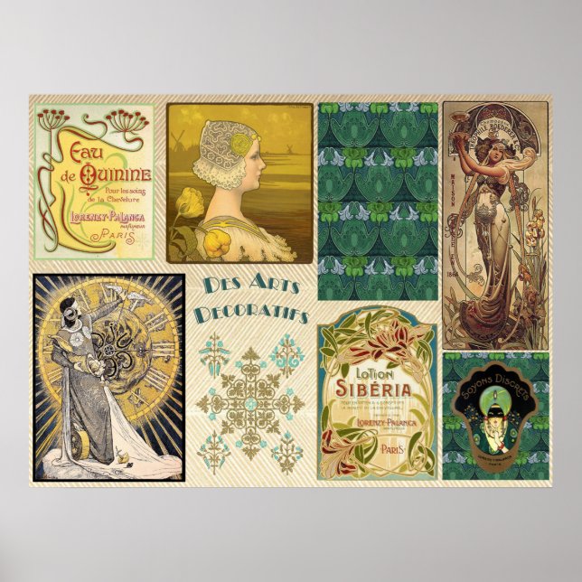 Poster Colagem Art Nouveau (Frente)