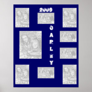 Poster Colagem azul 2009 da foto