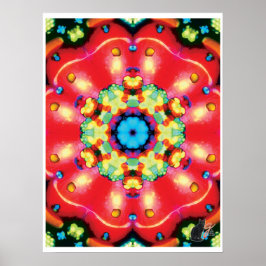 Pôster Colagem Cinética de Kaleidoscópio de Gemas