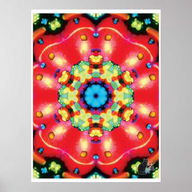 Pôster Colagem Cinética de Kaleidoscópio de Gemas (Frente)