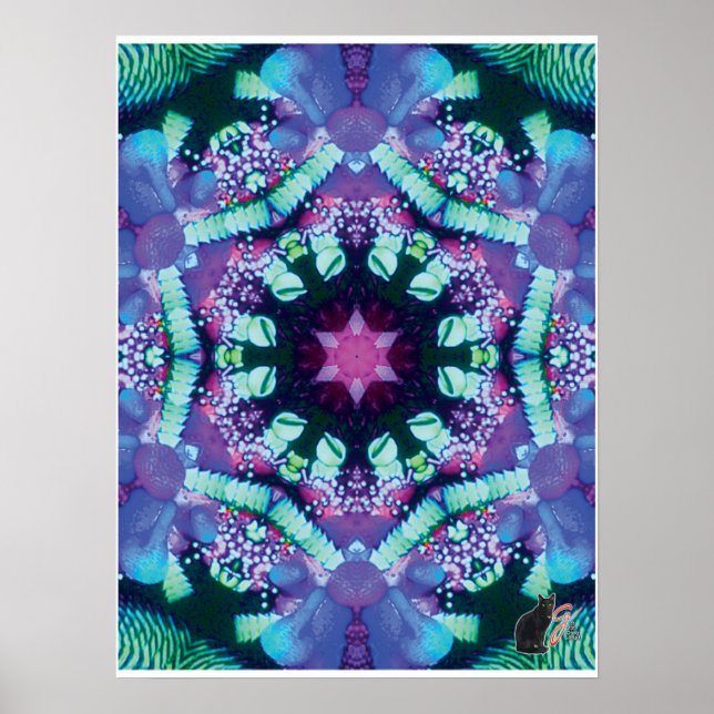Pôster Colagem Cinética Kaleidoscópio Bleus (Frente)