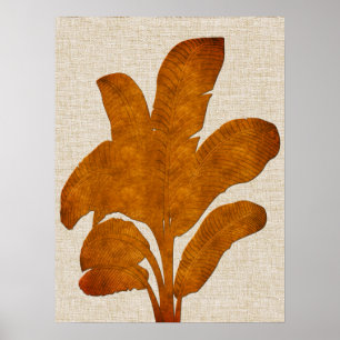 Poster Colagem da fábrica de bananas de cobre Linen