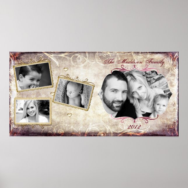 Pôster Colagem da família de ranhuras 10"x20" 4 Montagem  (Frente)